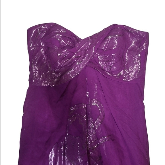 Nicole Miller Diossa Luna Strapless Mini Dress Magenta Purple Size 0 - Picture 5 of 14